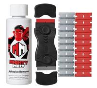 Mighty Melt Kit di rimozione adesivi, 125 ml, strumento per rimuovere adesivi e raschietto in plastica multi-superficie, per pulire residui appiccicosi, etichette, adesivi e nastro adesivo da finestre