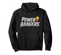 Mighty Morphin Power Rangers Testo Logo Lightning Bolt Felpa con Cappuccio