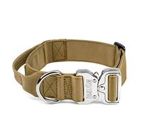 Mighty Paw Collare tattico per cani di taglia grande, collare resistente con fibbia in metallo e maniglia di controllo, poliestere resistente alle intemperie di alta qualità, collare per cani di