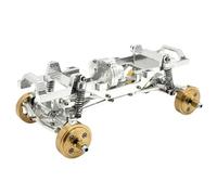 MIGHTY SCAPERS 1/24 Scale RC Car Metal Chassis Upgrade Kit con Dual-Speed Gearbox & Counterweights - Sostituzione Compatibile per Modelli RC 1/24.(Silver)