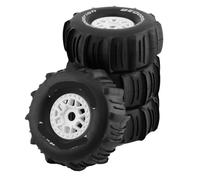 MIGHTY SCAPERS 1/7 1/8 Scale RC off-Road Tires e Wheels 140mm OD con 17mm Hex Compatibile con UDR, Mojave, YK4072/4073, YKDF7, TB7 e Simili RC Short Course Trucks(4pcs White)