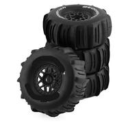 MIGHTY SCAPERS 1/7 1/8 Scale RC off-Road Tires e Wheels 140mm OD con 17mm Hex Compatibile con UDR, Mojave, YK4072/4073, YKDF7, TB7 e Simili RC Short Course Trucks(4pcs Black)