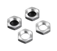 MIGHTY SCAPERS 24mm Front And Rear Wheel Nut Kit Compatibile con 1/5 Scale, Rovan, Rofun, King Motor X2, FID, QL, DDT RC Trucks e Modelli Simili(Silver)
