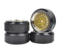 MIGHTY SCAPERS 4pc 1/10 Scale RC Drift Car 12mm HEX Hard Plastic Wheels and Tires Compatible Con TT02, 4Tec 2.0, RS4, Kyosho, MST, Modelli