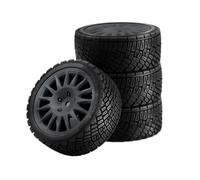 MIGHTY SCAPERS 4Pcs 1/10 Scale RC Racing Car On-Road Tire & Wheel Set Compatibile con TT01 TT02 XV01 TA06 PTG-2, WR8, e Modelli Simili 1/10 RC(Titanium Color)