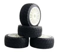 MIGHTY SCAPERS 4PCS 2.2 inch RC Rims con Tubi e Pneumatici da 80 mm per 1/10 Scale RC Compatibile con Rally di Flusso 3.0 110697 94177(White)