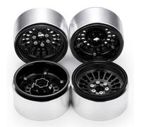 MIGHTY SCAPERS 4Pcs 2.2 Pollici di Alluminio Beadlock Wheel Rims Compatibile con Wraith 90048 e Similar 1/10 Scale RC Crawler Cars(Black 4Pcs)
