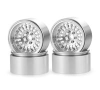 MIGHTY SCAPERS 4Pcs 2.2 Pollici di Alluminio Beadlock Wheel Rims Compatibile con Wraith 90048 e Similar 1/10 Scale RC Crawler Cars(Silver 4Pcs)