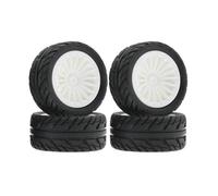MIGHTY SCAPERS 4Pcs 50mm Rubber Tire Wheel Set Compatibile con SG1603 SG1604 SG1605 UDIRC UD1601 UD1602 UD1603 UD1604 1/16 Scale RC Car Upgrade Parts(White)