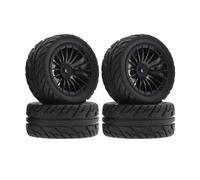 MIGHTY SCAPERS 4Pcs 50mm Rubber Tire Wheel Set Compatibile con SG1603 SG1604 SG1605 UDIRC UD1601 UD1602 UD1603 UD1604 1/16 Scale RC Car Upgrade Parts(Black)