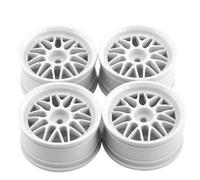 MIGHTY SCAPERS 4pcs 52mm 1/10 RC On-Road Drift Racing Car Rims con Ruote di plastica Compatibile con XV02, Kyosho, Modelli(White)