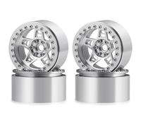 MIGHTY SCAPERS 4PCS Aluminum 2.2 inch Beadlock Wheel Rims Hubs 35mm Width Compatibile con 1/10 Scale RC Crawler Modelli Includendo, Wraith, TRX6(Silver)