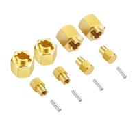 MIGHTY SCAPERS 4PCS Brass Wheel Hex Adapter 5/6mm Extended Drive Compatibile con SCX24 all Series 1/24 RC Crawler Car Modelli(5mm)