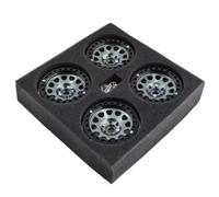 MIGHTY SCAPERS 4Pcs CNC Aluminum 2.2 inch Beadlock Wheel Rims Compatibile con 1/10 Scale RC Crawler Cars Includendo, Gen8, VS4-10 e Modelli Simili(Titanium Color)