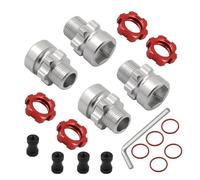 MIGHTY SCAPERS 4PCS Metal 12mm a 17mm Wheel Hex Hub Adapter Compatibile con 1/10 Stampede 2WD 4X4 RC Cars(Red)