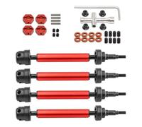 MIGHTY SCAPERS 4pcs Metal Front e Rear Drive Shaft Driveshaft Compatibile con 1/10 3S Big Rock V2, Vortecks RC Vehicles(Red)