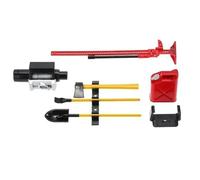 MIGHTY SCAPERS 6pcs 1/10 Scale RC Crawler Garage Accessories Set con Jack Winch Shovel Jerry Can Axe Compatibile con CC01