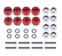 MIGHTY SCAPERS 8pcs 12mm Hex Wheel Hub con M4 Lock Nuts per 1/10 Scale 4WD RC Cars - Adattatori di Ruote di Sostituzione di Alluminio