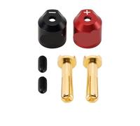 MIGHTY SCAPERS CNC Aluminum Heatsink Bullet Plug Grips con 4mm o 5mm Brass Bullet Compatibile con RC Car Connectors e Servo Accessories(4MM)