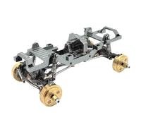 MIGHTY SCAPERS Dual Speed Transmission Gear Set con Frame all-Metal per 1/24 Scale RC Cars - Include Shafts Drive, Shock Absorbers & Servo Mount(Silver)