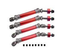 MIGHTY SCAPERS Heavy Duty Steel Front & Rear Drive Shaft Assembly per 1/10 Scale RC Vehicles - 4mm Thread, 5mm Hole, Compatibile con Stampede VXL 2WD Modelli(Red 2front 2rear)