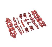 MIGHTY SCAPERS Metal Front And Rear Arm Steering Cup Set Compatibile con 16101 16102 16103 16106 16201 Q130A Q130B Q141 Q117 1/16 RC Car Upgrade Parts(Red)