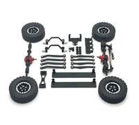 MIGHTY SCAPERS Metal Front e Rear Axle Chassis Link Rod Pull Rod Mount Side Pedal Tire Set Compatibile con C64 C64-1 1/16 Scale RC Car Upgrade Parts(Black)