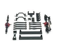 MIGHTY SCAPERS Metal Front & Rear Axle Link Rod Set per 1/16 Scale RC Car - Include Pull Rod, Side Pedal Shock Mounts, Compatibile con i Modelli C64(Black)