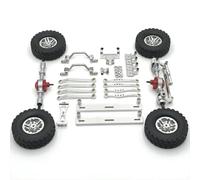 MIGHTY SCAPERS Metal Pedal, Wheel Hub, Pull Rod, Shock Absorber, Rudder Base Kit Compatibile con 1/16 C64 Remote Control Car(Silver)