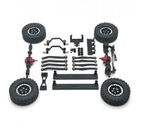 MIGHTY SCAPERS Metal Pedal, Wheel Hub, Pull Rod, Shock Absorber, Rudder Base Kit Compatibile con 1/16 C64 Remote Control Car(Black)