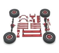 MIGHTY SCAPERS Metal Pedal, Wheel Hub, Pull Rod, Shock Absorber, Rudder Base Kit Compatibile con 1/16 C64 Remote Control Car(Red)