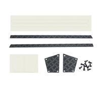 MIGHTY SCAPERS Metal Side Skirt, Intake Grille Trim, Tail Door Plate, Anti-Scratch Plate e Front Light Cover Compatibile con Modelli RC Crawler di Scala 1/18(Side Skirt Plate)