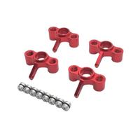 MIGHTY SCAPERS Metal Steering Cup Set per 1/10 J3 RC Car - Front & Rear Replacement Part EA1003A, 39.5mm, Molti Colori(Red)