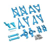 MIGHTY SCAPERS Metal Steering Tie Rod & Swing Arm Set per 1/14 RC - Aluminum Front Rear Upper Lower Suspension Upgrade Replacement Part(Blue Set 2)