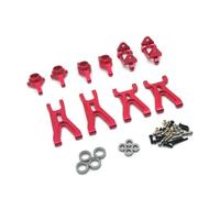 MIGHTY SCAPERS Metal Swing Arm Steering Cup Bearing Set 7 PCS per 1/18 RC Car Replacement Parts Compatibile con A949 A959 E969 K929(Red)