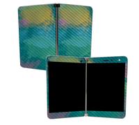 MIGHTY SKINS Skin in Fibra di Carbonio per Microsoft Surface Duo - Acquerello Blu | Protettivo e Durevole