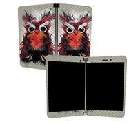 MightySkins Carbon Fiber Skin per Microsoft Surface Duo - Owl Universe | Protettivo, Resistente