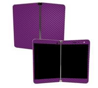 MightySkins Carbon Fiber Skin per Microsoft Surface Duo - Viola Solido | Protettivo e Durevole