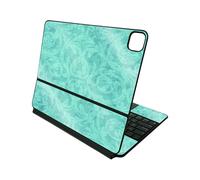MightySkins Pelle lucida glitterata compatibile con Apple Magic Keyboard per iPad Pro 12.9"""" (3a-6a generazione) - Jacquard blu baby | Finitura g