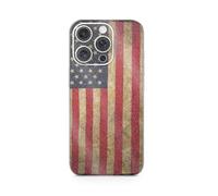 MightySkins - Skin protettiva lucida glitterata compatibile con Apple iPhone 16 Pro, motivo bandiera vintage, in vinile 3M, facile da applicare, realizzata negli Stati Uniti
