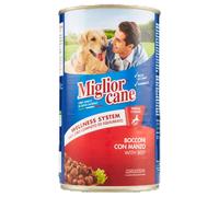 Migliorcane Alimento Completo per Cani Adulti, Bacconi con Manzo, Vitamine e Sali Minerali, 1250g
