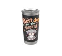 Miglior cane del mondo: simpatico cucciolo divertente cane stile kawaii Bicchiere termico in acciaio inox doppia parete