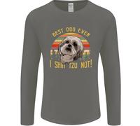 Miglior Cane Di Sempre I Shih Tzu Non Divertente Uomo Manica Lunga T-Shirt