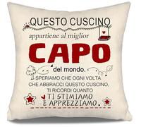 Miglior Capo Speriamo che Ogni Volta che Abbracci Questo Cuscino Ti Ricordi Quanto Ti Stimiamo - Copricuscino per il Capo - Regalo di Apprezzamento per Compleanno e Natale