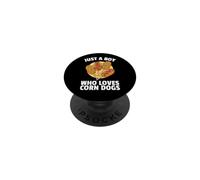 Miglior design di cane di mais per uomini ragazzi bambini salsiccia amante del corndog PopSockets PopGrip Adesivo