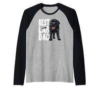 Miglior Lab Papà Nero Labrador Retriever Padre Maglia con Maniche Raglan