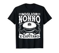 Miglior Nonno e Capitano Barca Nave Mare Ancora Navigare Maglietta
