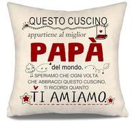 Miglior Papà del mondo Speriamo che ogni volta che abbracci questo cuscino ti ricordi quanto ti amiamo Copricuscino per papà Regalo di compleanno Regalo di Natale Regalo per la festa del papà(papà-b)