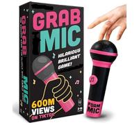 Miglior regalo ufficiale Grab the Mic - Gioco di karaoke per famiglie, 8+ anni, 2-10 giocatori - Gioco da tavolo per cantanti cattivi con 250 testi (125 carte) per serate divertenti e feste di