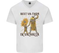 Miglior Va Thor In Valhalla Viking Festa Del Papà Maglietta In Cotone A V
